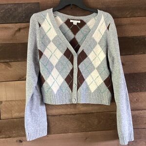 AEO Cropped Argyle sweater